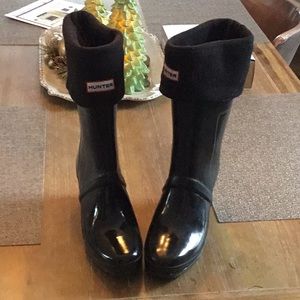 Hunter Rain Boots with Fleece liners